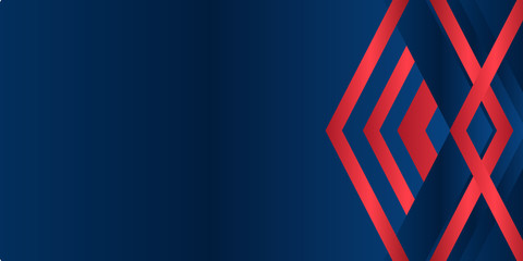  Abstract red dark navy blue white presentation background with arrow to the left.