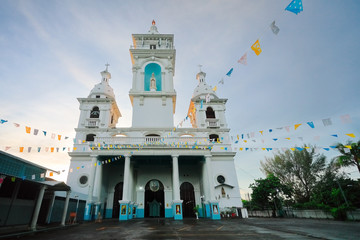 The Cathedral of Nuestra Se&ntilde;ora de Los Pobres in Zacatecoluca located in La Paz, El Salvador early in the morning before the first mass service.