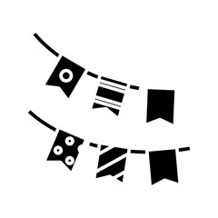 Winter decorating black icon, concept illustration, vector flat symbol, glyph sign.