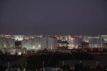 skyline of beautiful architecture and parks in Ashgabat the capital city of Turkmenistan in Central Asia