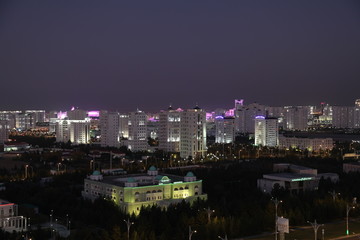 Fototapeta na wymiar skyline of beautiful architecture and parks in Ashgabat the capital city of Turkmenistan in Central Asia