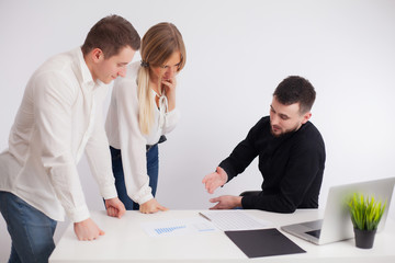 Fototapeta premium Team of employees working together on a joint project