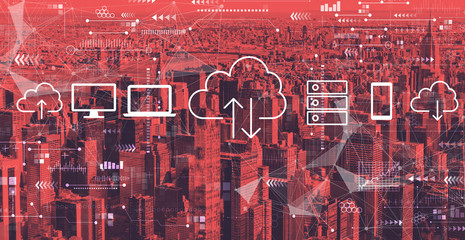 Cloud computing with the New York City skyline