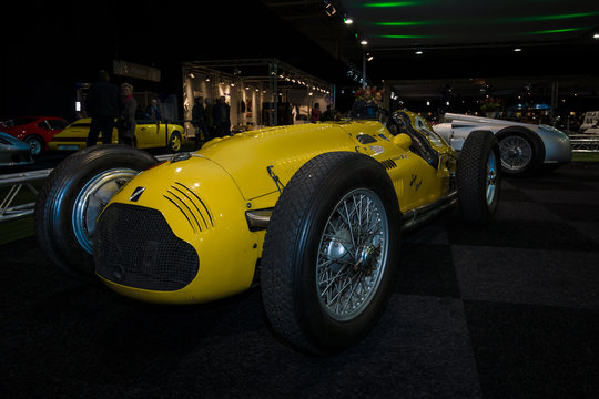 MAASTRICHT, NETHERLANDS - JANUARY 08, 2015: The Grand Prix racing car Talbot-Lago T26C, 1950. International Exhibition InterClassics & Topmobiel 2015