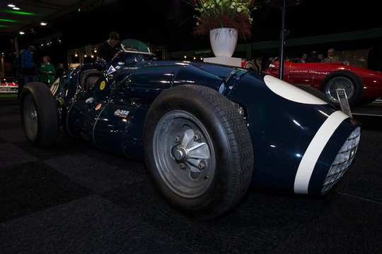 MAASTRICHT, NETHERLANDS - JANUARY 08, 2015: Formula One racing car Connaught Type A, 1952. International Exhibition InterClassics & Topmobiel 2015