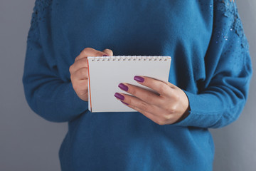 woman hand pen and notepad