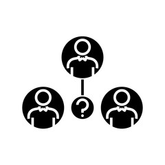 Workers brainstorm line icon, concept sign, outline vector illustration, linear symbol.