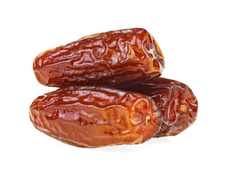 Pile of dried dates isolated on a white background