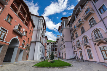 View of the Gorky Gorod mountain ski resort