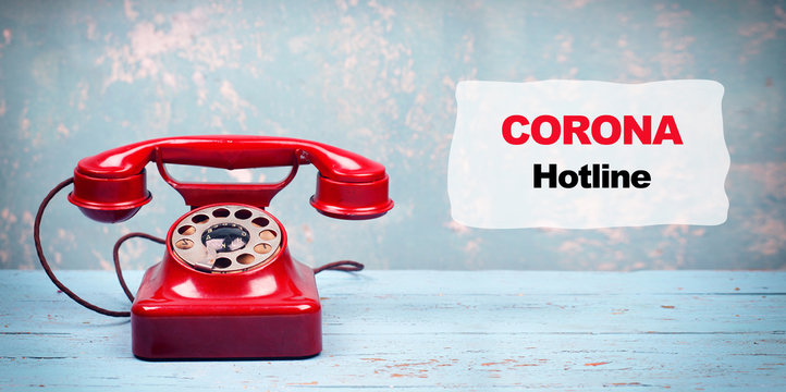 Corona Hotline - rotes Telefon