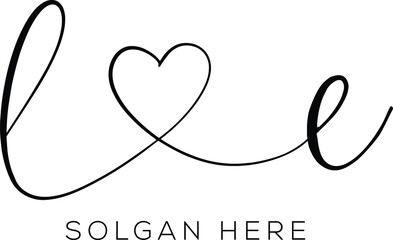 le Initial wedding monogram logo template