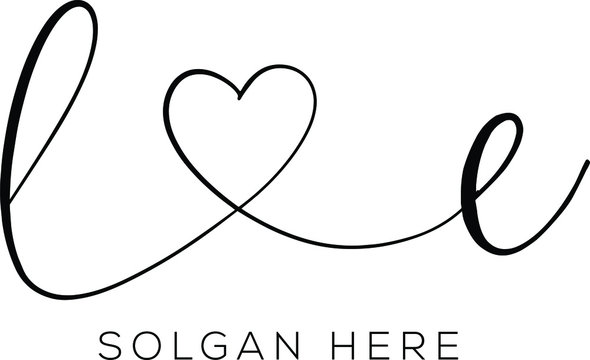 le Initial wedding monogram logo template