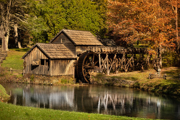 Mabry Mill in autumn on the Blue Ridge Parkway Virginia USA