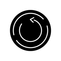 Update black icon, concept illustration, vector flat symbol, glyph sign.
