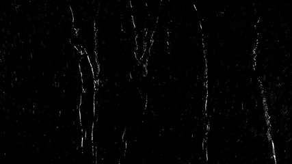 Heavy drizzle, rain water droplets slowly trickling down the window pane at night - Powered by Adobe