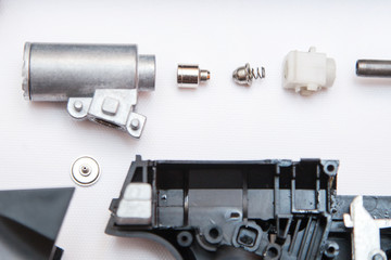 air gun parts, on the table
