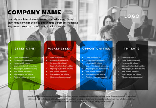 Modern SWOT Analysis Layout with Background Placeholder