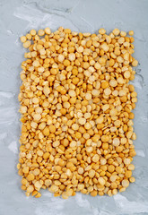 Yellow Peas, Background. Top view and vertical