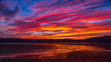 諏訪湖　夕焼け