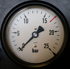 Einfaches Wasserdruckmanometer in bar