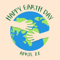 Happy Earth Day concept, banner, vector illustration