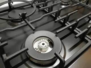 Close-up view of the gas stove and burner