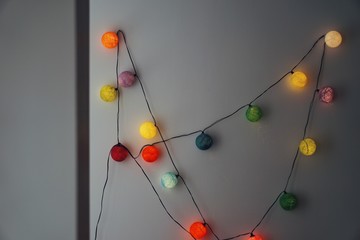 String of lights on wall