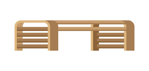 Wooden bench illustration. Image of seat for parks and squares.
