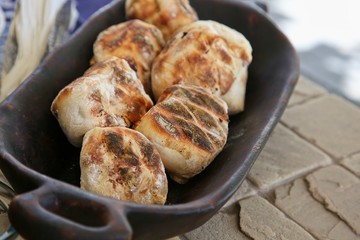 Traditional South African roosterbrood. This is a popular food snack in South Africa. This image has selective focus. 