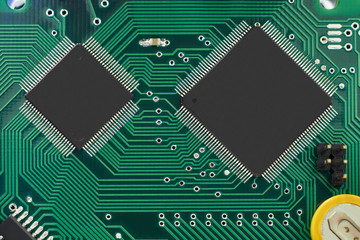 fragment circuit board with chip without logos