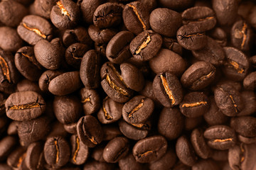 Roasted coffee beans background