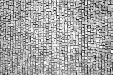 Stone pavement surface in black and white.