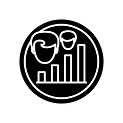 Workers chart line icon, concept sign, outline vector illustration, linear symbol.