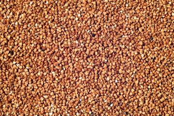 Pile of buckwheat close-up.