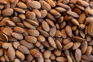 Almonds. Almonds raw texture for background.