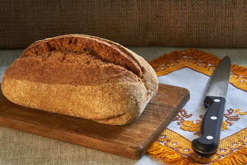 bread on wooden board