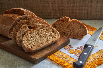 bread on wooden table