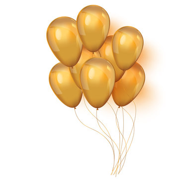 Set of shiny golden balloons for your design