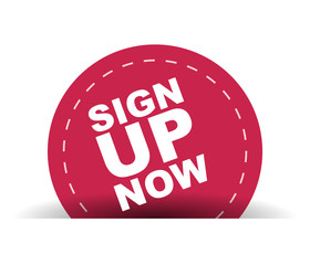 red vector banner sign up now