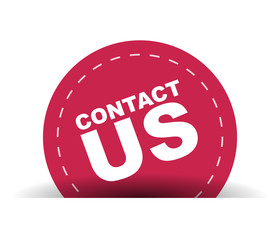 red vector banner contact us