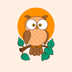 owl cute vector illustration