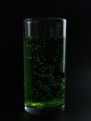 glass of water with ice on white background