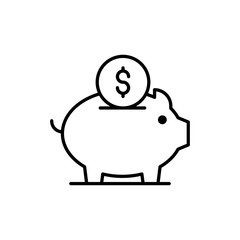 Saving Vector illustration Line With Color Background and Investment icon.