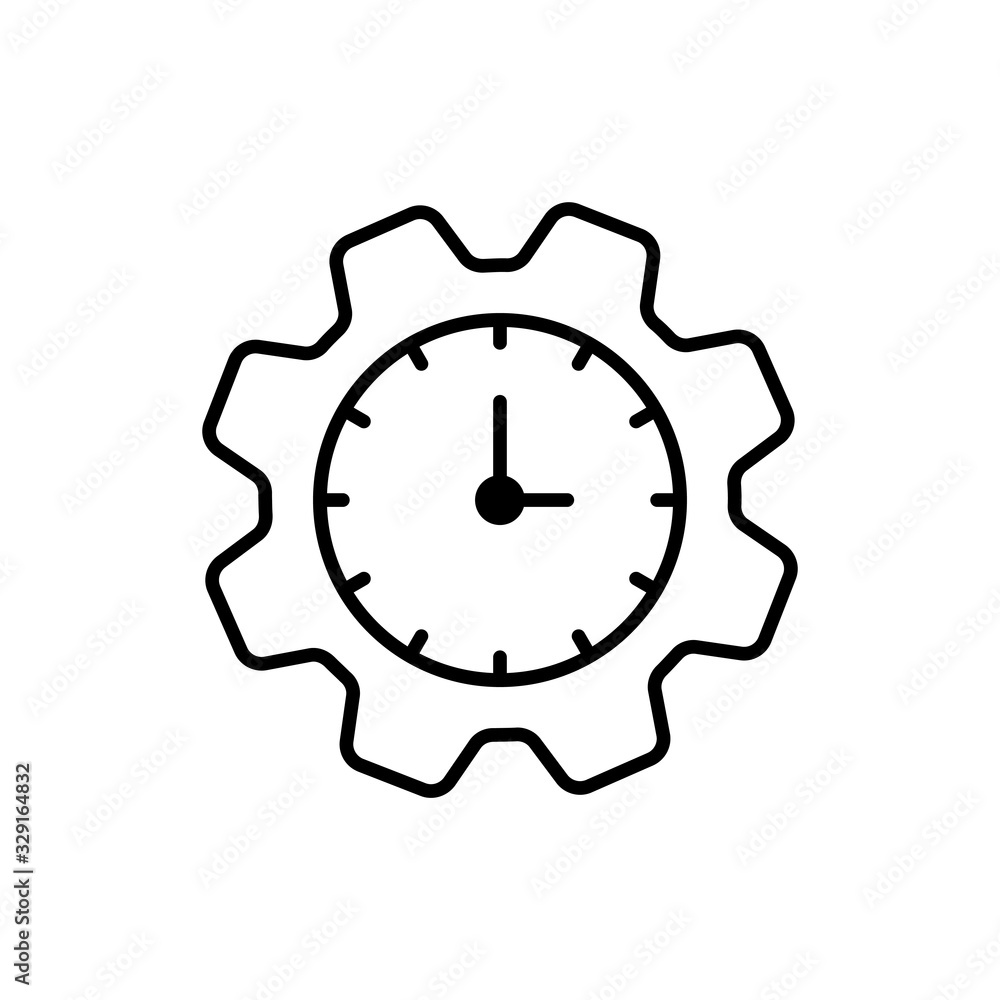 Poster time management vector illustration line with color background and investment icon.