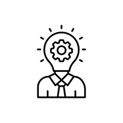 Creative Think Vector illustration Line With Color Background and Investment icon.