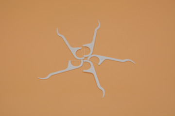  toothpick and dental floss isolated