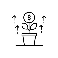 Investment Vector illustration Line With Color Background and Investment icon.