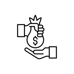 Loan  Vector illustration Line With Color Background and Investment icon.