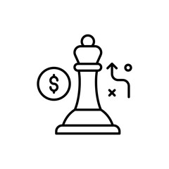 Financial Strategy Vector illustration Line With Color Background and Investment icon.