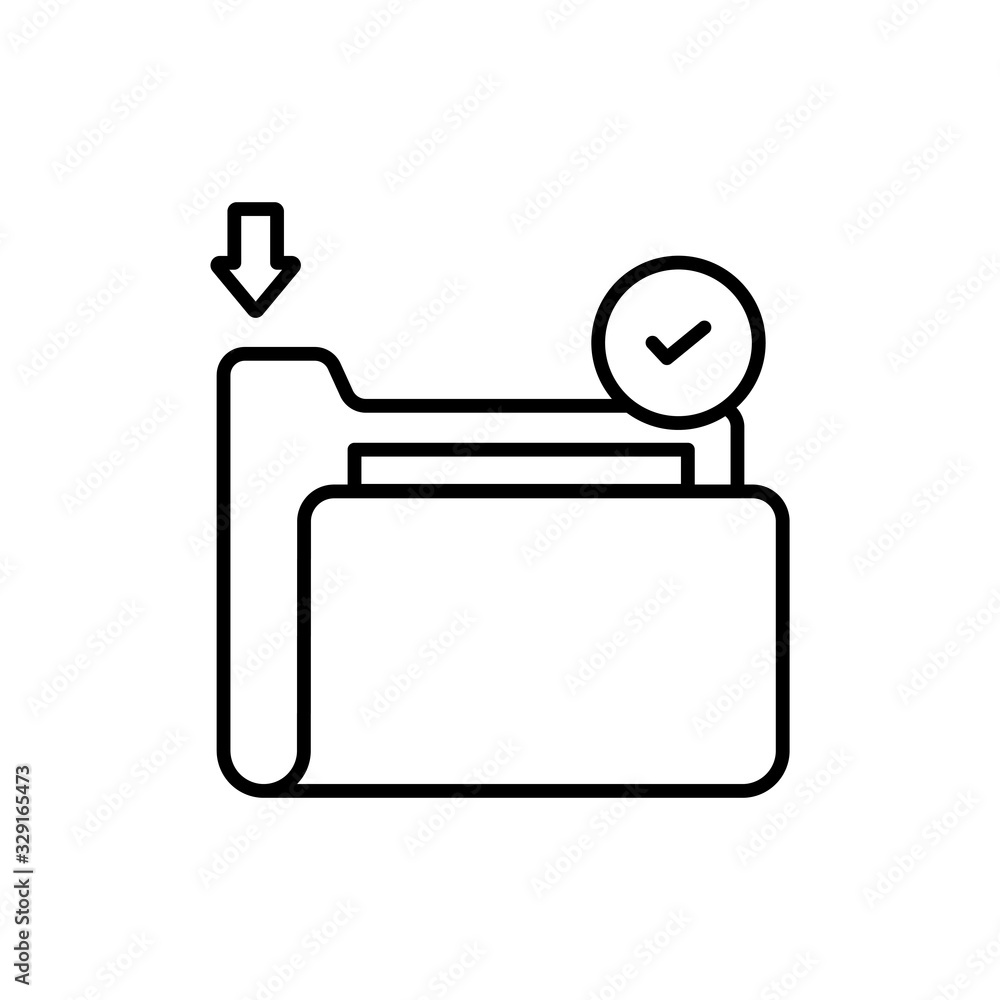 Poster data folder vector illustration line with color background and investment icon.